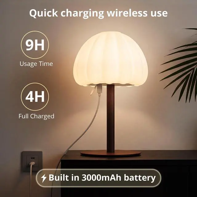 Alt view image 5 of 7 - Rechargeable Waterproof Shower Lamp, IP65 Cordless Touch Dimmable Small Desk Light for Inside Shower, 4500mAh Battery Operated Color Changing Table Lamp for Bathroom, Bedroom, Outdoor