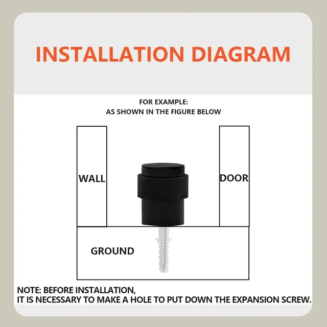 Alt view image 5 of 7 - 15Pcs Black Door Stopper Floor Mounted with Black Rubber, Cylindrical 304 Stainless Steel Made