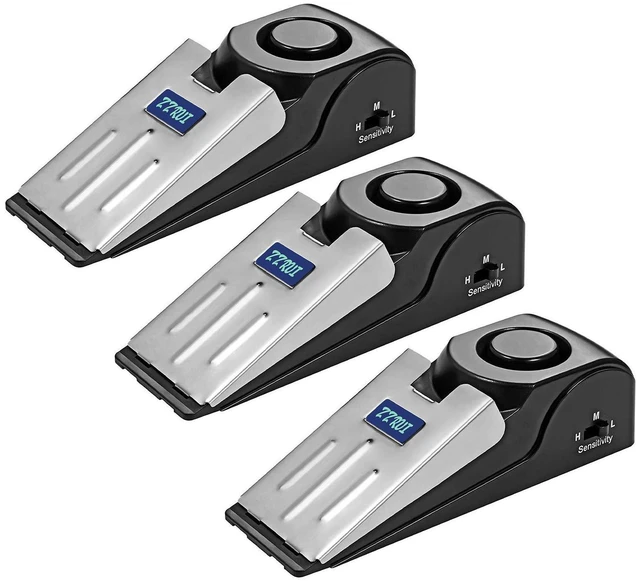 Main image of Upgraded 2 in 1 Portable Door Stopper Floor Wedge Security Alarm Loud 120db Entrance Alert Door Stop Alarm for Travel Home Apartment House (3 Packs)