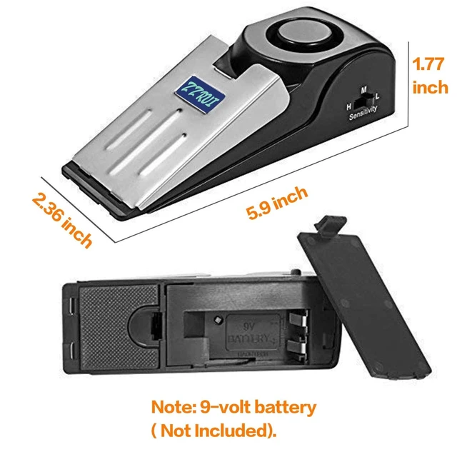 Alt view image 5 of 7 - Upgraded 2 in 1 Portable Door Stopper Floor Wedge Security Alarm Loud 120db Entrance Alert Door Stop Alarm for Travel Home Apartment House (3 Packs)