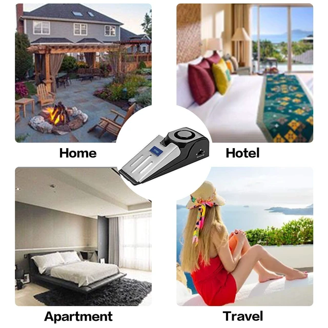 Alt view image 6 of 7 - Upgraded 2 in 1 Portable Door Stopper Floor Wedge Security Alarm Loud 120db Entrance Alert Door Stop Alarm for Travel Home Apartment House (3 Packs)
