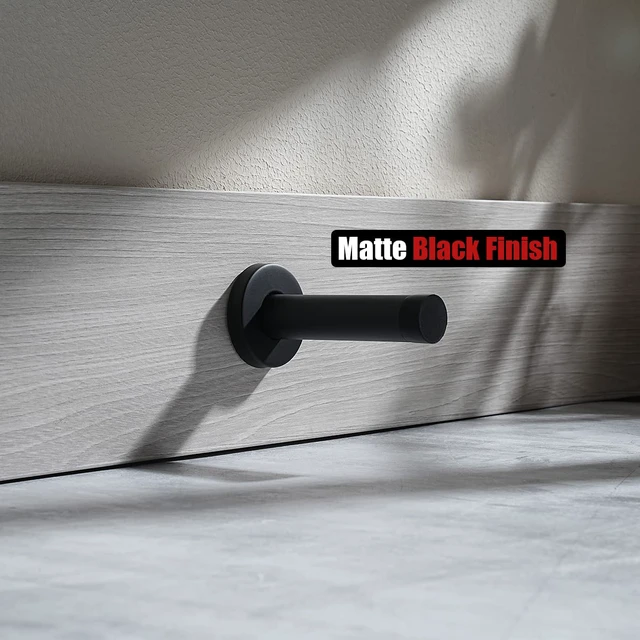 Alt view image 5 of 7 - Door Stopper Black, 304 Stainless Steel Thicken 1mm Sound Dampening Door Stop Bumper Wall Protetor 2 Pack, Matte Black, DSB5-PB-P2