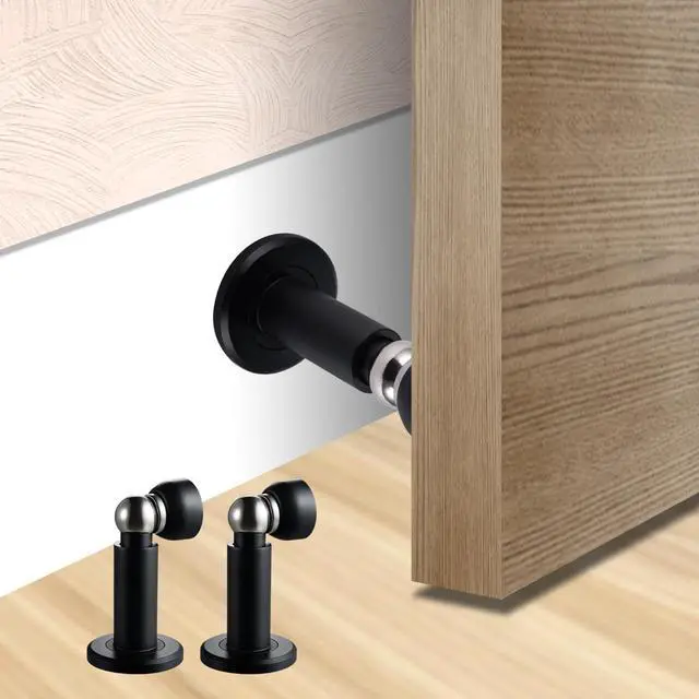 Alt view image 6 of 6 - Door Stoppers Heavy Duty Magnetic Door Stopper for Wall & Bottom of Door Premium Adjustable Door Stop with Heavy-Duty Windproof Design, Constructed with SUS304 (Black-1PCS)