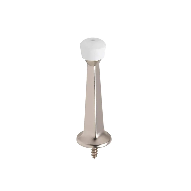 Alt view image 7 of 7 - Premium Heavy Duty Door Stoppers for Bottom of Door, Solid Metal Baseboard Mounted Door Stop, Screw-in Baseboard Door Stops for Wall Protection 3" (Satin Nickel, 4 Pack)