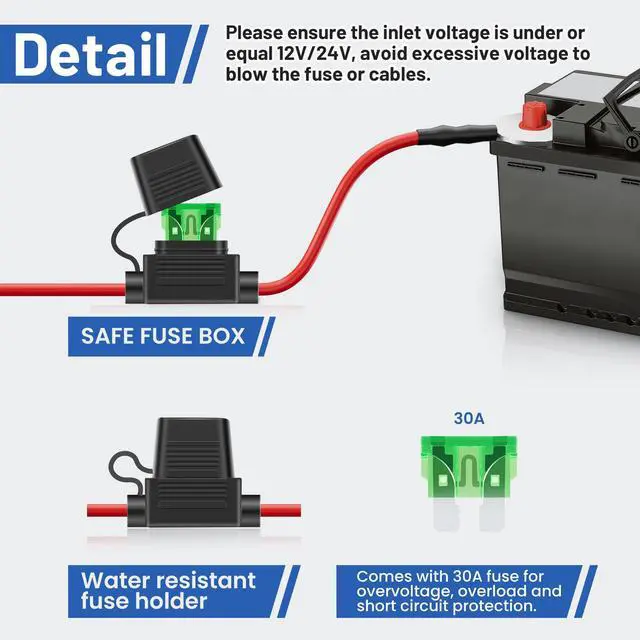 Alt view image 6 of 7 - Digital Radiator Fan Switch Kit 12V/24V, Adjustable 104°F-230°F w/Dual Electric Fan Switch Kit Replace #0444, Dual Fan Control, IP54