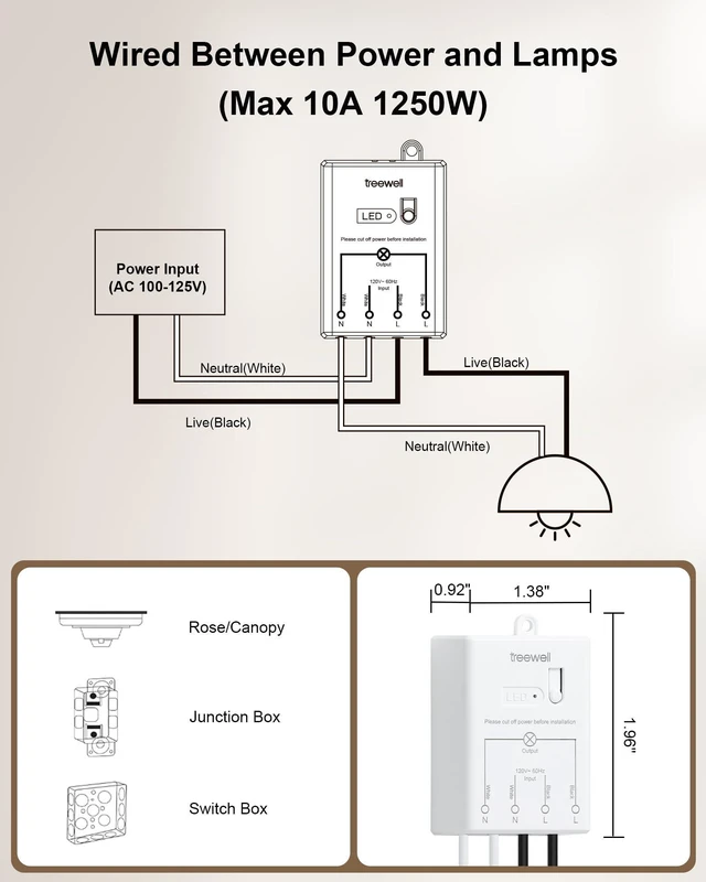 Alt view image 6 of 7 - Wireless Light Switch and Receiver Kit, Decorator Rocker Switch | 200FT Long Range RF Remote Control, No in-Wall Wiring Required, 10A/1200W for Ceiling Light, Fans, Lamps, No Interference