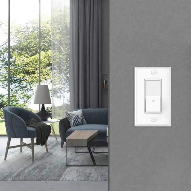 Alt view image 7 of 7 - 4Pack 3 Way Light Switch with LED Night Light 15Amp 120/277Volt,Three Way Wall Switch, Automatic On/Off Sensor, White