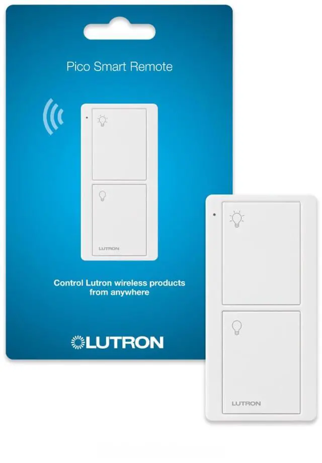 Main image of Pico Remote for Caseta Smart Switch, 2-Button Control , On/Off Control, For Table Top or Wallmount Use, PJ2-2B-GWH-L01, White