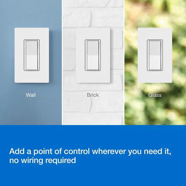 Alt view image 5 of 7 - Paddle Pico Remote for Caseta Smart Dimmers/Switches | Wireless Remote with On/Off/Preset control, for table top or wallmount use, PJ2-P2B-GWH, White