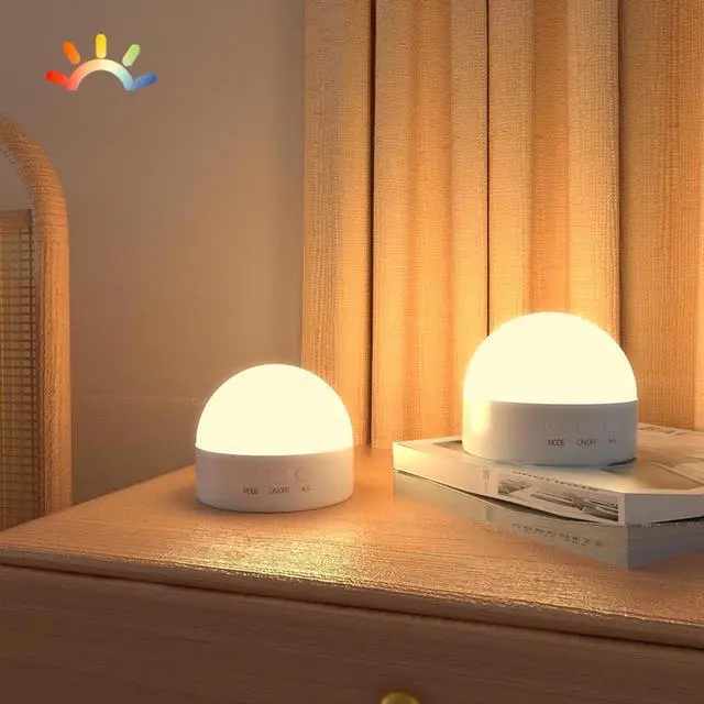Main image of Portable Night Light, Rechargeable Dimmable 8 Color Lighting (2pcs)