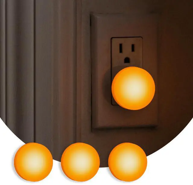 Main image of Night Lights Plug into Wall - 0.5W Plug in Night Light - Warm Amber Glow, Wall Light Sensing Dusk to Dawn - 2000K, UL Certified - Nightlight for Bathroom, Hallway, Bedroom Decor, Kitchen,3-Pack