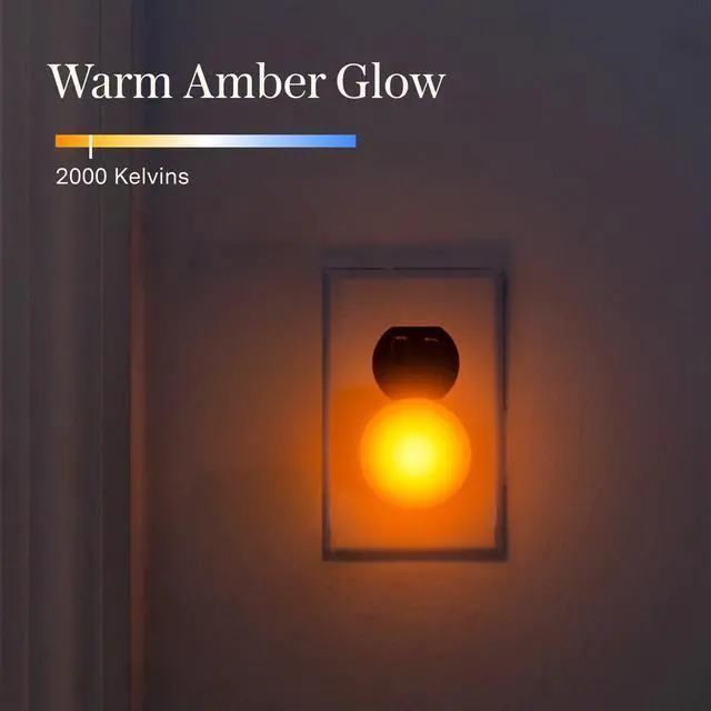 Alt view image 4 of 6 - Night Lights Plug into Wall - 0.5W Plug in Night Light - Warm Amber Glow, Wall Light Sensing Dusk to Dawn - 2000K, UL Certified - Nightlight for Bathroom, Hallway, Bedroom Decor, Kitchen,3-Pack