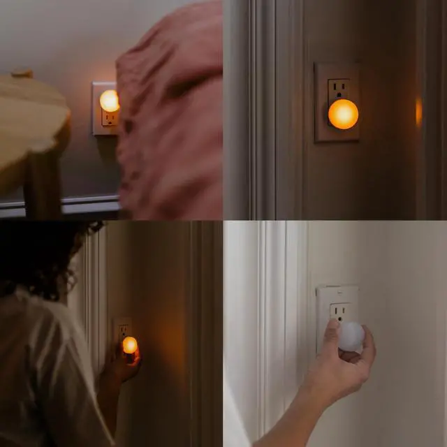 Alt view image 6 of 6 - Night Lights Plug into Wall - 0.5W Plug in Night Light - Warm Amber Glow, Wall Light Sensing Dusk to Dawn - 2000K, UL Certified - Nightlight for Bathroom, Hallway, Bedroom Decor, Kitchen,3-Pack