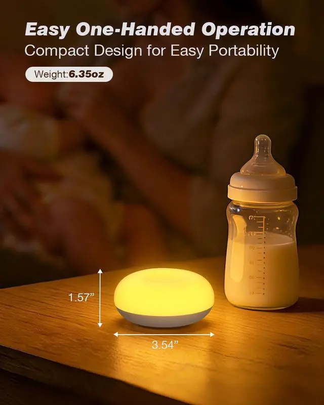 Alt view image 7 of 7 - Baby Night Light, 0 Blue-Light Nursery Egg Light for Breastfeeding, Flip Design, Soft BPA Free, 3 Colors & Dimming, Rechargeable Portable Touch Nightlight for Kids Toddler
