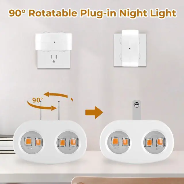 Alt view image 3 of 7 - LED Night Lights Plug into Wall,Dusk to Dawn Auto-On/Off Night Light 5000K