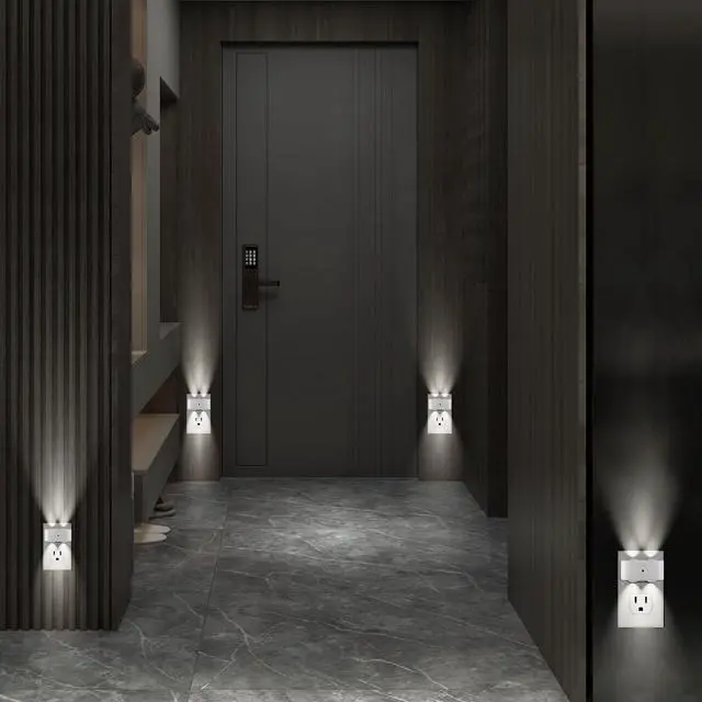 Alt view image 4 of 7 - LED Night Lights Plug into Wall,Dusk to Dawn Auto-On/Off Night Light 5000K