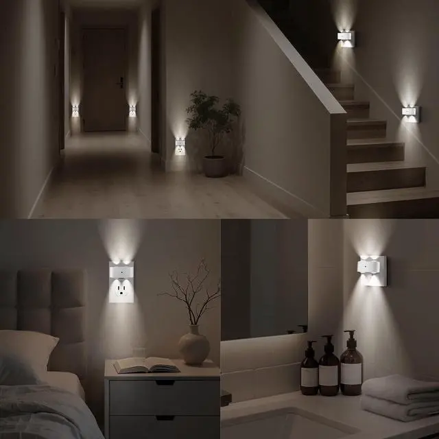 Alt view image 7 of 7 - LED Night Lights Plug into Wall,Dusk to Dawn Auto-On/Off Night Light 5000K