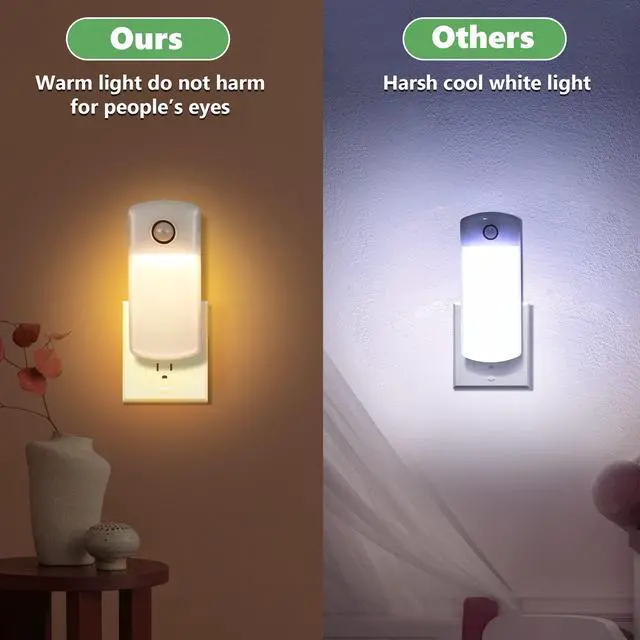 Alt view image 6 of 7 - 6 Pack Emergency Power Failure Night Lights, Motion Sensor Night Light, Automatic Dusk to Dawn, Emergency Lights for Home, Bedrooms, Hallways, Black Outs, Rechargeable