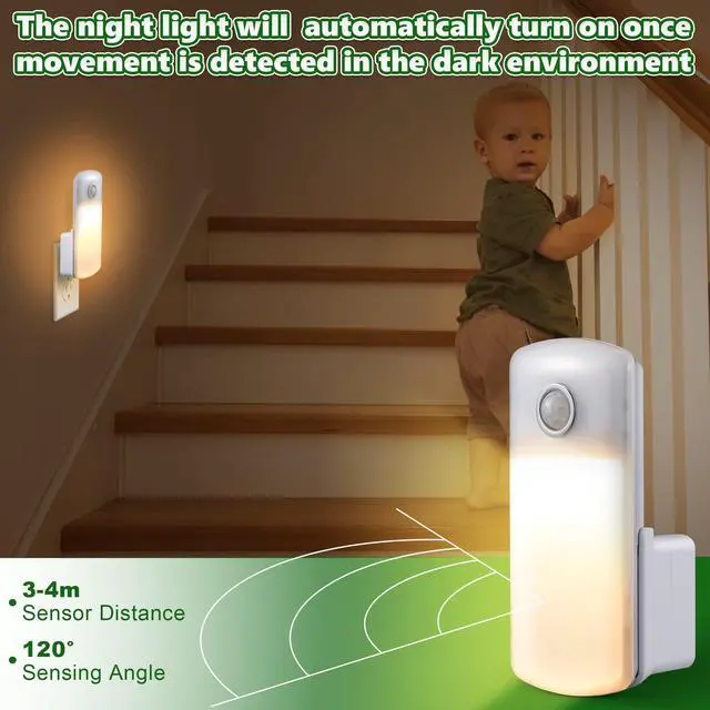 Alt view image 3 of 7 - 6 Pack Emergency Power Failure Night Lights, Motion Sensor Night Light, Automatic Dusk to Dawn, Emergency Lights for Home, Bedrooms, Hallways, Black Outs, Rechargeable