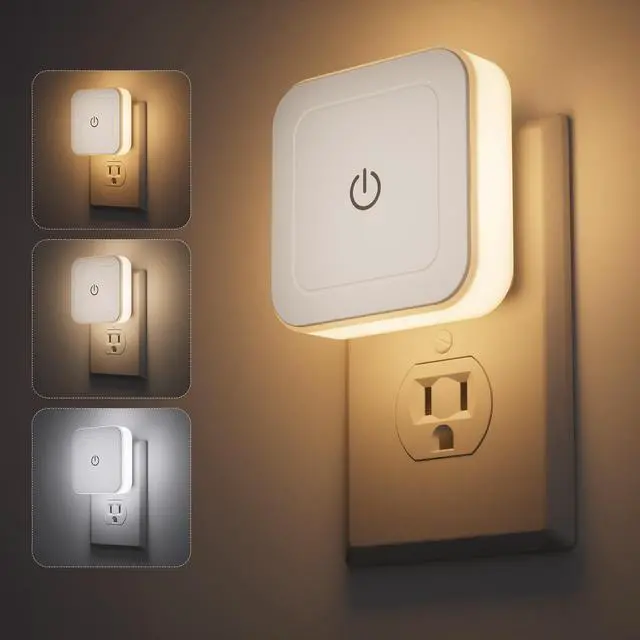 Main image of Night Light, 4 Pack 1-50LM Stepless Dimming LED Night Light with 3CCT (3000K/4500K/6500K), Night Lights Plug into Wall for Adults, Bedroom, Bathroom, Hallway, Kitchen, Kids, No Light Sensor
