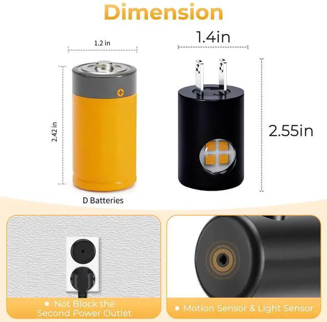 Alt view image 6 of 7 - LED Motion Sensor Night Light,Plug into Wall Night Light,4-Pack | Dusk to Dawn Sensor, 90° Rotating Plug,Auto On/Off, 3000K Soft White, 100 Lumens, Non-Dimmable