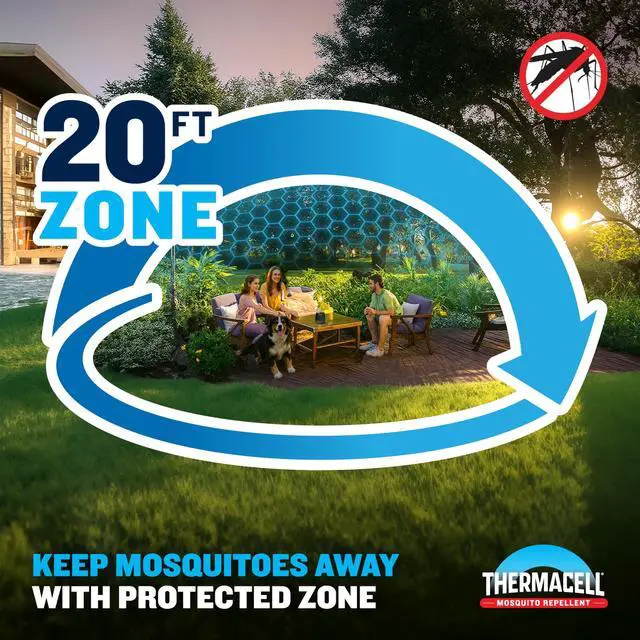 Alt view image 2 of 7 - Mosquito Repellent E-Series Rechargeable Repeller; Patio Shield 20 Mosquito Protection Zone; Includes 36-Hr Repellent Refill; No Flame or Scent; Bug Spray and Bug Zapper Alternative