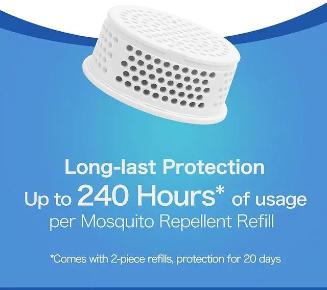 Alt view image 3 of 7 - Rechargeable Mosquito Repeller with Night Light, Plant-Based Refill, 30ft Protection Zone, USB-C Powered, Indoor Outdoor Use for Camping, Patio, Travel (2 Refills)