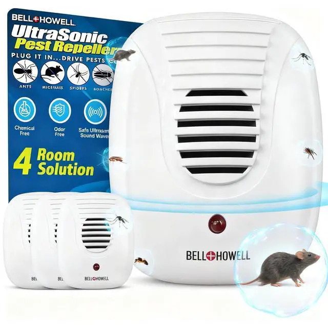 Main image of 4 Pk Upgraded 2026 Ultrasonic Pest Repeller Indoor, Mice Repellent Indoor Home Kit, DIY Pest Control at Home, Plug in Spider Repellent, Rodent Repellent, Bug, Insect, Family & Pet Safe