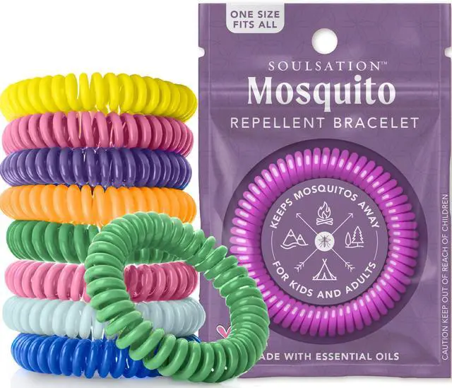 Main image of 25 Pack Mosquito Repellent Bracelets, DEET-Free for Kids & Adults, Individually Wrapped Bands
