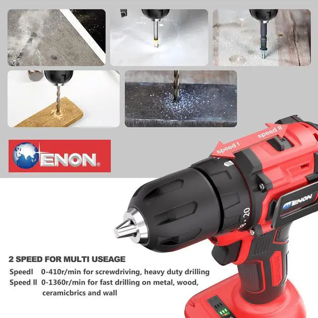 Alt view image 4 of 7 - Brushless Cordless Drill Set,12V Power Drill Set with Battery and Charger, Electric Driver/Drill Bits, 3/8'' Keyless Chuck,20+1 Torque Setting, 300 inch-lbs, with LED Electric Drill Set