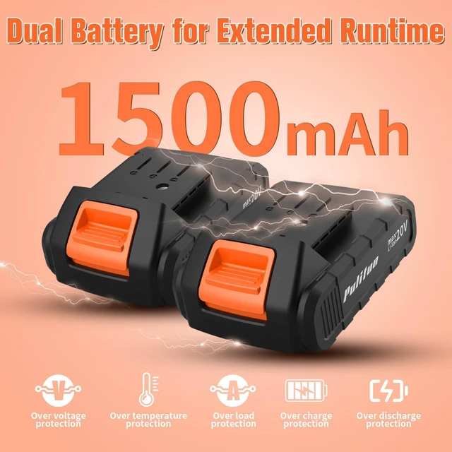 Alt view image 6 of 7 - 20V Cordless Drill/Driver, 2 Batteries Electric Screwdriver, 30Nm Power Drill Driver, 21+1 Torque, 2 Speed, 3/8"Keyless Chuck, power Drill with LED Light, Drill Driver Kit for Home (Orange)