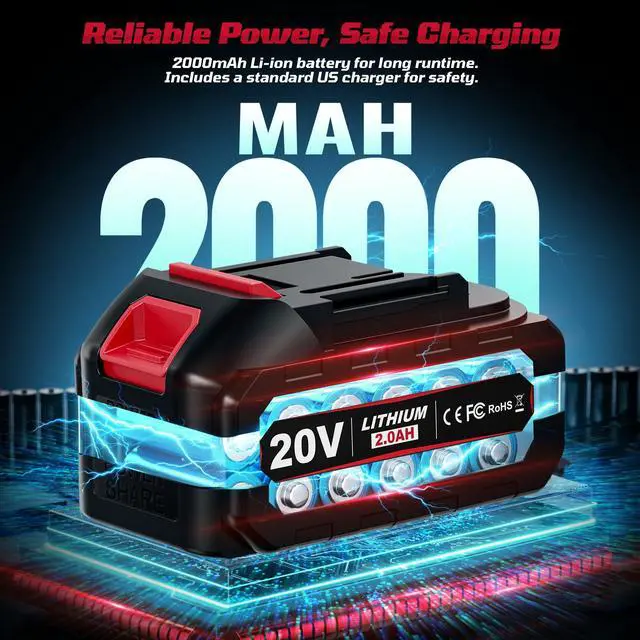 Alt view image 7 of 7 - 20V Cordless Drill Set,Electric Power Drill Cordless,Power Drill Drivers