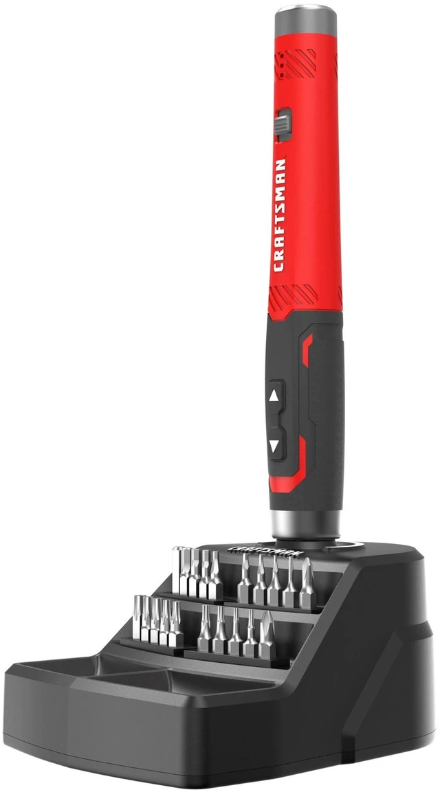 Main image of Electric Screwdriver Cordless 25 Piece Kit, 4V Precision Screwdriver Set Rechargeable Power, USB Compatible, Includes Bit Set Storage, Charging Base, LED Light (CMHT66720)