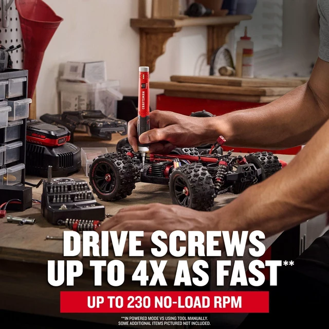 Alt view image 6 of 7 - Electric Screwdriver Cordless 25 Piece Kit, 4V Precision Screwdriver Set Rechargeable Power, USB Compatible, Includes Bit Set Storage, Charging Base, LED Light (CMHT66720)