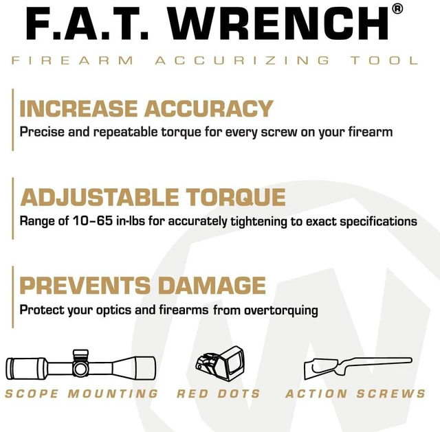 Alt view image 2 of 6 - Manual Firearms Accurizing Torque Wrench with Inch/Pounds Measurement, Bits and Storage Case for Scope Mounting, Gunsmithing and Maintenance