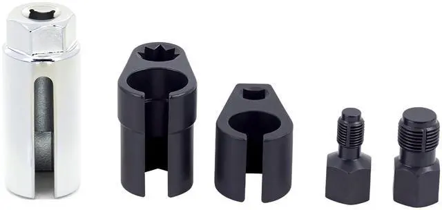 Alt view image 6 of 7 - 5 PCS Automotive O2 Oxygen Sensor Socket Offset 02 sensor Wrench Remover Tool and Thread Chaser Tool