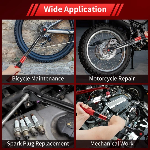 Alt view image 5 of 5 - torque wrench 1/2, 10-170ft.lb/13.6-230Nm, ±3% HIGH PRECISION 1/2 Inch Drive Click Torque Wrench, Dual-direction Torque Wrenches 72-tooth with Dual Range Scales, High Precision For Car