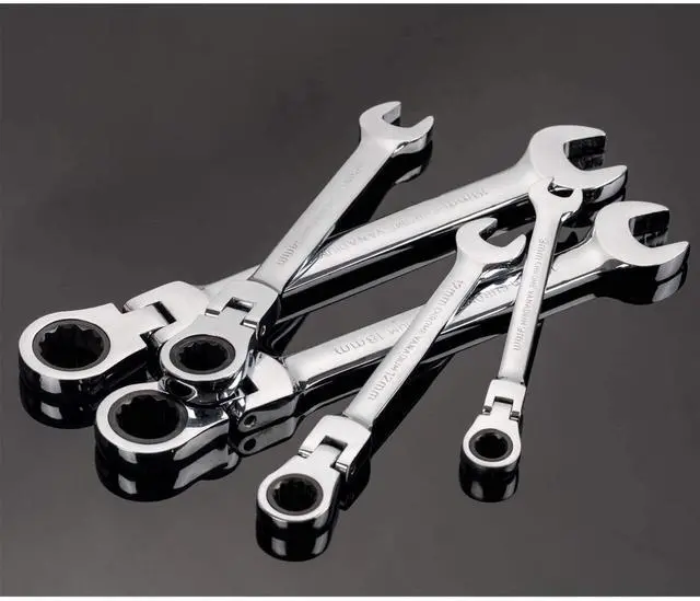 Alt view image 3 of 7 - Flexible Ratchet Wrench Set 12pcs 8-19mm Spanner Gear Ring Ratcheting Combination Flexi Wrench Kit Metric Flex Head | Spanner Gear Ring Ratcheting Combination Flexi Wrench Kit Metric Flex Head
