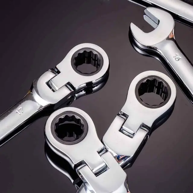 Alt view image 4 of 7 - Flexible Ratchet Wrench Set 12pcs 8-19mm Spanner Gear Ring Ratcheting Combination Flexi Wrench Kit Metric Flex Head | Spanner Gear Ring Ratcheting Combination Flexi Wrench Kit Metric Flex Head