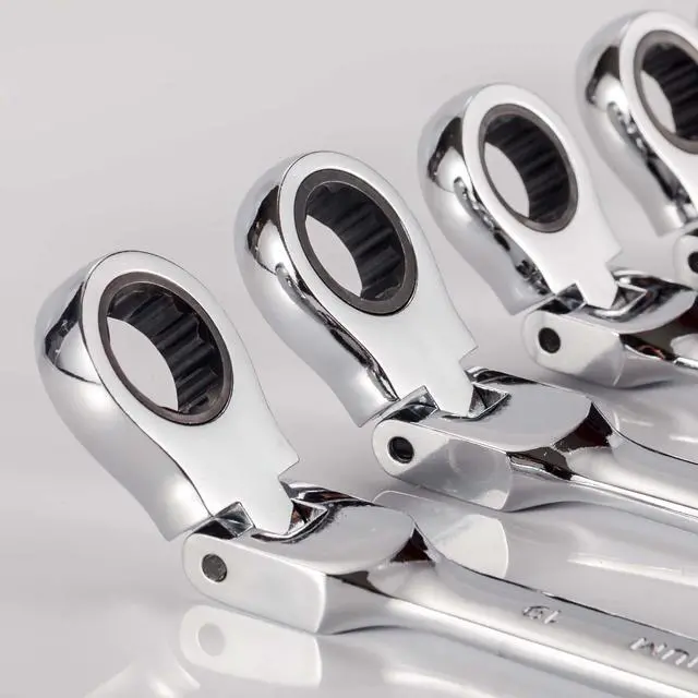 Alt view image 6 of 7 - Flexible Ratchet Wrench Set 12pcs 8-19mm Spanner Gear Ring Ratcheting Combination Flexi Wrench Kit Metric Flex Head | Spanner Gear Ring Ratcheting Combination Flexi Wrench Kit Metric Flex Head