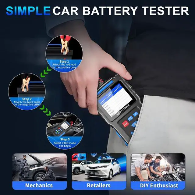 Alt view image 7 of 7 - Battery Load Tester 12v Automotive, Car Battery Tester for 24V, BT300