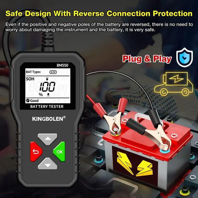 Alt view image 6 of 7 - BM550 6V 12V 24V Car Battery TesterAuto Battery Analyzer