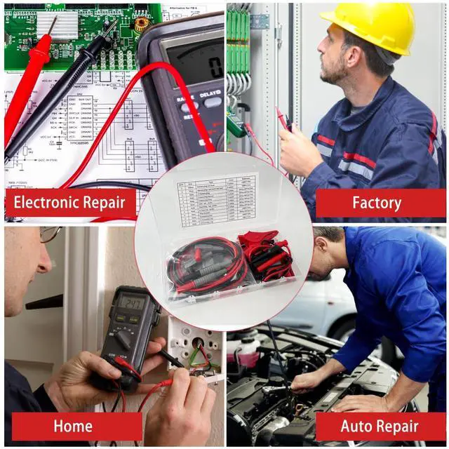 Alt view image 5 of 7 - 24 Pcs Multimeter Test Leads Set with Alligator Clips, Insulation Piercing Test Clip and Test Probes 1000V 10A CAT III for Fluke, KAIWEETS, INNOVA Multimeter, Voltmeter, Clamp Meter