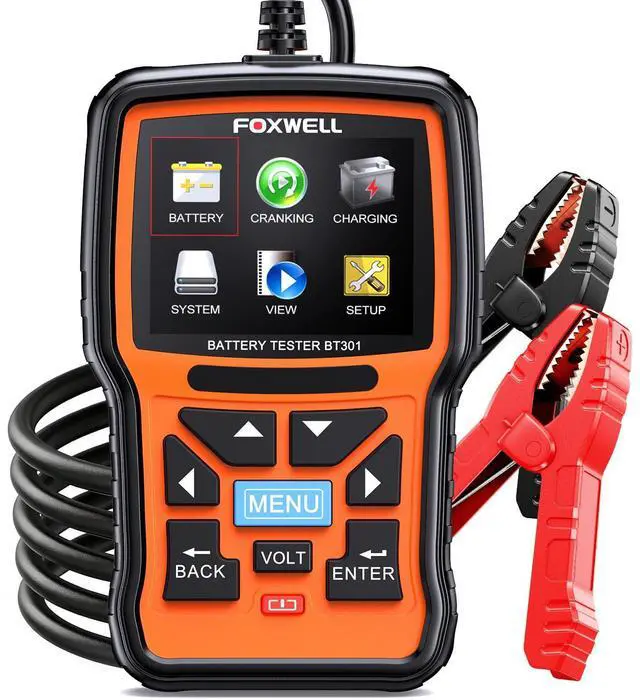 Main image of BT301 12V Car Battery Tester, Battery Load Tester 100-2000CCA Automotive Battery Tester Digital Alternator Starter Tester Cranking Charging Tester for Car Marine Truck SUV ATV (Upgraded BT100)