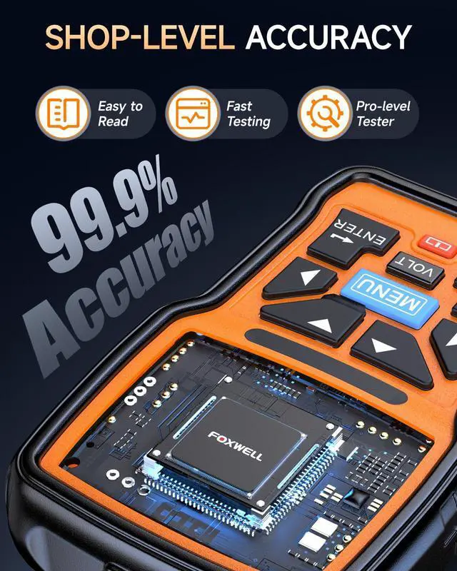 Alt view image 6 of 7 - BT301 12V Car Battery Tester, Battery Load Tester 100-2000CCA Automotive Battery Tester Digital Alternator Starter Tester Cranking Charging Tester for Car Marine Truck SUV ATV (Upgraded BT100)