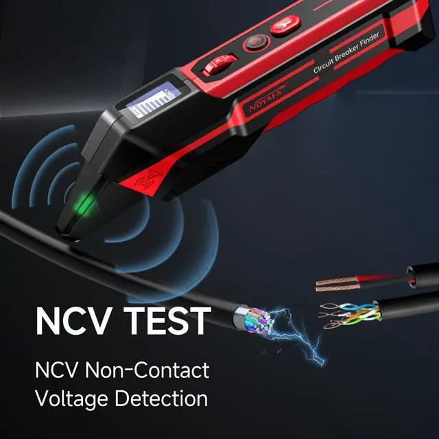 Alt view image 6 of 7 - Rechargeable Circuit Breaker Finder with LCD Display & GFCI Outlet Tester, NCV AC Electric Tester Circuit Tracer, Adjustable Sensitivity, Flashlight- NF-824