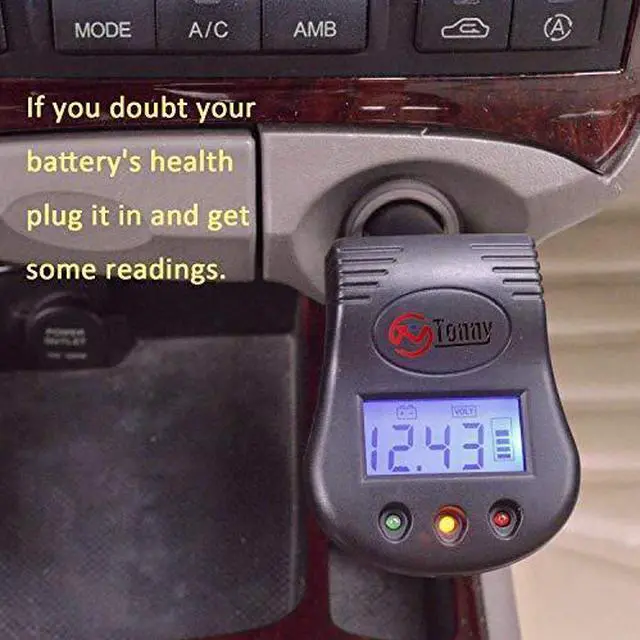 Alt view image 4 of 6 - 12V Plug in Car Battery and Charging System Tester, Test Car Power Condition & Alternator Charging(LCD Display Car Battery Monitor Voltmeter)