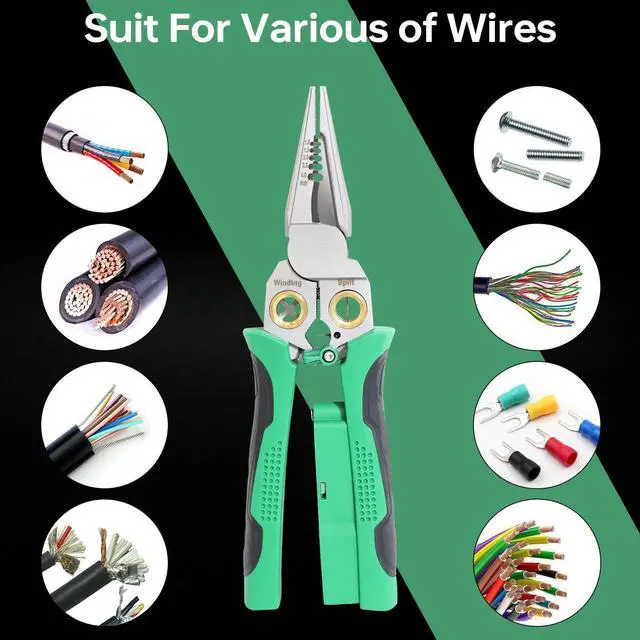 Alt view image 3 of 7 - 8 in 1 Wire Stripper with Voltage Tester, Wire Stripper Pliers Multi-Function Electrician Tool for Stripping Cutting Scraping Crimping Wires Car & Home Electrical Repair