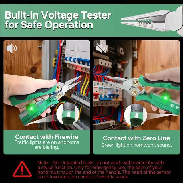 Alt view image 4 of 7 - 8 in 1 Wire Stripper with Voltage Tester, Wire Stripper Pliers Multi-Function Electrician Tool for Stripping Cutting Scraping Crimping Wires Car & Home Electrical Repair