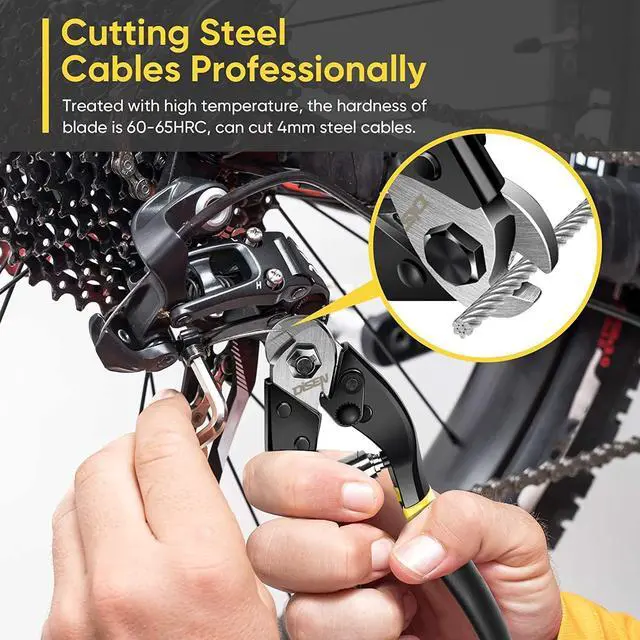 Alt view image 5 of 7 - Wire Cutters Heavy Duty Cutting Up to 3/16", Cable Cutters for Fence | Metal Cutters for Thick Wire, Chicken Coop, Safety Lock, Spring Loaded, Non-slip Matte Handle, Cr-V Steel, Yellow-Black 1
